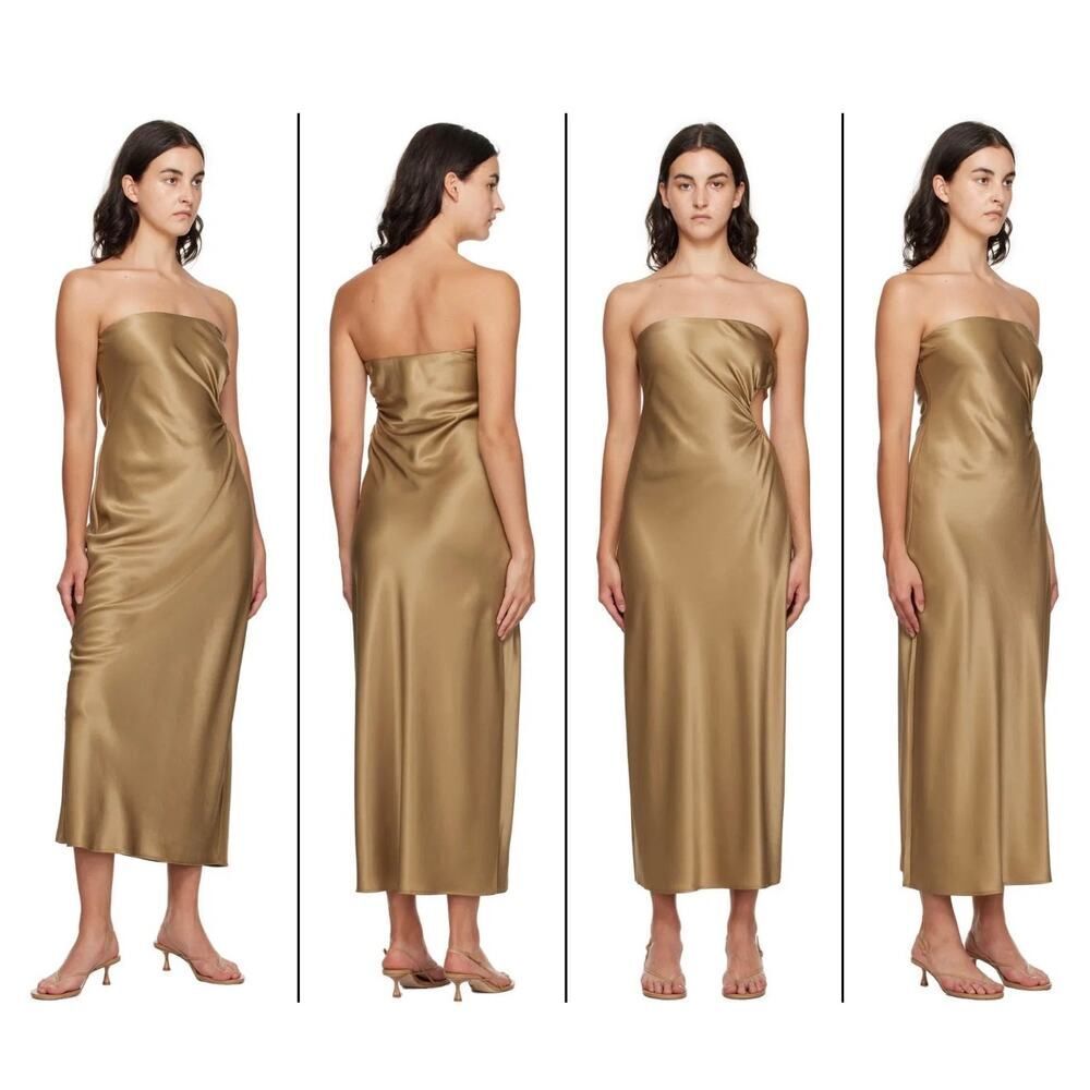 REFORMATION - Nevaeh Satin Midi Dress W/ Cutout